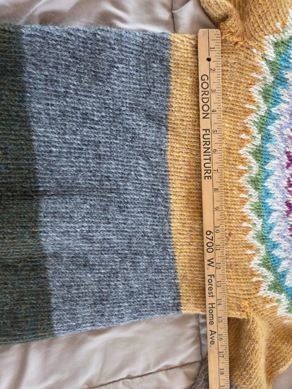 Oslo Hand-Knit Homemade Wool Sweater Classic Norwegian Fair Isle Bright Colors S - Picture 6 of 6